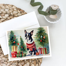 Load image into Gallery viewer, Boston Terrier Christmas Greeting Cards -  Blank Note Cards – 8-Pack of Artist-Designed Cards with Envelopes