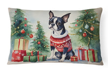 Load image into Gallery viewer, Boston Terrier Christmas Fabric Decorative Pillow