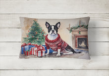 Load image into Gallery viewer, Boston Terrier Christmas Fabric Decorative Pillow