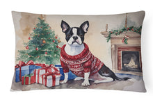 Load image into Gallery viewer, Boston Terrier Christmas Fabric Decorative Pillow