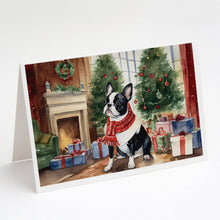 Load image into Gallery viewer, Boston Terrier Christmas Greeting Cards -  Blank Note Cards – 8-Pack of Artist-Designed Cards with Envelopes