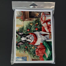 Load image into Gallery viewer, Boston Terrier Christmas Greeting Cards -  Blank Note Cards – 8-Pack of Artist-Designed Cards with Envelopes