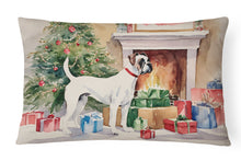 Load image into Gallery viewer, White Boxer Christmas Fabric Decorative Pillow