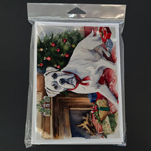 Load image into Gallery viewer, White Boxer Christmas Greeting Cards -  Blank Note Cards – 8-Pack of Artist-Designed Cards with Envelopes