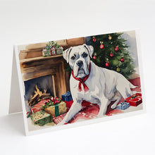 Load image into Gallery viewer, White Boxer Christmas Greeting Cards -  Blank Note Cards – 8-Pack of Artist-Designed Cards with Envelopes