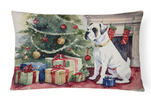 Load image into Gallery viewer, White Boxer Christmas Fabric Decorative Pillow