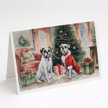 Load image into Gallery viewer, White Boxer Christmas Greeting Cards -  Blank Note Cards – 8-Pack of Artist-Designed Cards with Envelopes