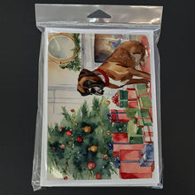 Load image into Gallery viewer, Fawn Boxer Christmas Greeting Cards -  Blank Note Cards – 8-Pack of Artist-Designed Cards with Envelopes
