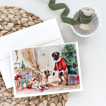 Load image into Gallery viewer, Fawn Boxer Christmas Greeting Cards -  Blank Note Cards – 8-Pack of Artist-Designed Cards with Envelopes
