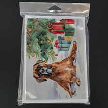 Load image into Gallery viewer, Fawn Boxer Christmas Greeting Cards -  Blank Note Cards – 8-Pack of Artist-Designed Cards with Envelopes
