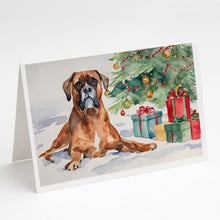 Load image into Gallery viewer, Fawn Boxer Christmas Greeting Cards -  Blank Note Cards – 8-Pack of Artist-Designed Cards with Envelopes