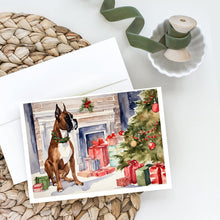Load image into Gallery viewer, Fawn Boxer Christmas Greeting Cards -  Blank Note Cards – 8-Pack of Artist-Designed Cards with Envelopes