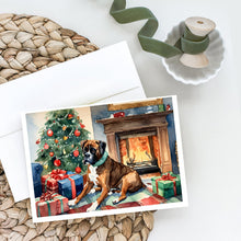 Load image into Gallery viewer, Fawn Boxer Christmas Greeting Cards -  Blank Note Cards – 8-Pack of Artist-Designed Cards with Envelopes