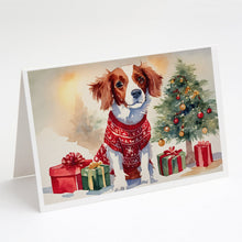 Load image into Gallery viewer, Brittany Spaniel Christmas Greeting Cards -  Blank Note Cards – 8-Pack of Artist-Designed Cards with Envelopes