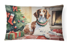 Load image into Gallery viewer, Brittany Spaniel Christmas Fabric Decorative Pillow