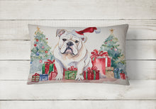 Load image into Gallery viewer, White English Bulldog Christmas Fabric Decorative Pillow