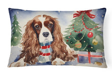 Load image into Gallery viewer, Cavalier Spaniel Christmas Fabric Decorative Pillow