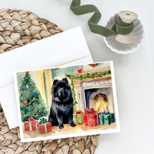 Load image into Gallery viewer, Black Chow Chow Christmas Greeting Cards -  Blank Note Cards – 8-Pack of Artist-Designed Cards with Envelopes
