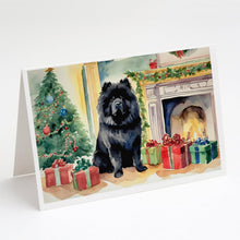 Load image into Gallery viewer, Black Chow Chow Christmas Greeting Cards -  Blank Note Cards – 8-Pack of Artist-Designed Cards with Envelopes