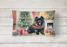 Load image into Gallery viewer, Black Chow Chow Christmas Fabric Decorative Pillow