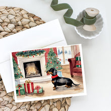 Load image into Gallery viewer, Black and Tan Dachshund Christmas Greeting Cards -  Blank Note Cards – 8-Pack of Artist-Designed Cards with Envelopes