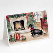 Load image into Gallery viewer, Black and Tan Dachshund Christmas Greeting Cards -  Blank Note Cards – 8-Pack of Artist-Designed Cards with Envelopes