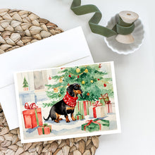Load image into Gallery viewer, Black and Tan Dachshund Christmas Greeting Cards -  Blank Note Cards – 8-Pack of Artist-Designed Cards with Envelopes