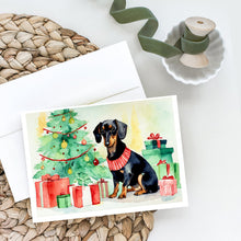 Load image into Gallery viewer, Black and Tan Dachshund Christmas Greeting Cards -  Blank Note Cards – 8-Pack of Artist-Designed Cards with Envelopes
