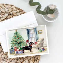 Load image into Gallery viewer, Black and Tan Dachshund Christmas Greeting Cards -  Blank Note Cards – 8-Pack of Artist-Designed Cards with Envelopes