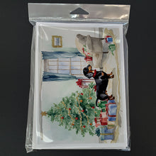 Load image into Gallery viewer, Black and Tan Dachshund Christmas Greeting Cards -  Blank Note Cards – 8-Pack of Artist-Designed Cards with Envelopes