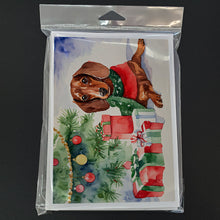 Load image into Gallery viewer, Dachshund Christmas Greeting Cards -  Blank Note Cards – 8-Pack of Artist-Designed Cards with Envelopes