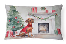Load image into Gallery viewer, Dachshund Christmas Fabric Decorative Pillow
