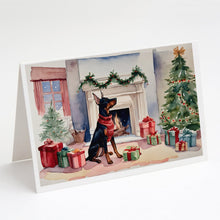 Load image into Gallery viewer, Doberman Pinscher Christmas Greeting Cards -  Blank Note Cards – 8-Pack of Artist-Designed Cards with Envelopes