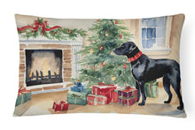 Load image into Gallery viewer, Black Labrador Christmas Fabric Decorative Pillow