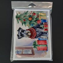 Load image into Gallery viewer, Schnauzer Christmas Greeting Cards -  Blank Note Cards – 8-Pack of Artist-Designed Cards with Envelopes