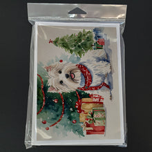 Load image into Gallery viewer, Westie Christmas Greeting Cards -  Blank Note Cards – 8-Pack of Artist-Designed Cards with Envelopes