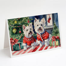 Load image into Gallery viewer, Westie Christmas Greeting Cards -  Blank Note Cards – 8-Pack of Artist-Designed Cards with Envelopes