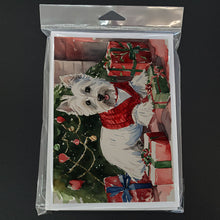 Load image into Gallery viewer, Westie Christmas Greeting Cards -  Blank Note Cards – 8-Pack of Artist-Designed Cards with Envelopes