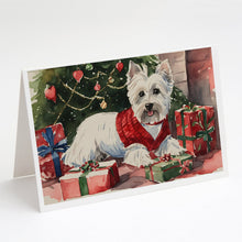 Load image into Gallery viewer, Westie Christmas Greeting Cards -  Blank Note Cards – 8-Pack of Artist-Designed Cards with Envelopes