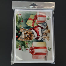 Load image into Gallery viewer, Yorkie Christmas Greeting Cards -  Blank Note Cards – 8-Pack of Artist-Designed Cards with Envelopes