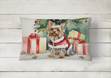 Load image into Gallery viewer, Yorkie Christmas Fabric Decorative Pillow