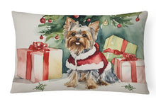 Load image into Gallery viewer, Yorkie Christmas Fabric Decorative Pillow