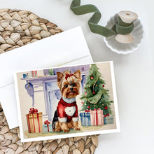Load image into Gallery viewer, Yorkie Christmas Greeting Cards -  Blank Note Cards – 8-Pack of Artist-Designed Cards with Envelopes