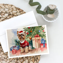 Load image into Gallery viewer, Yorkie Christmas Greeting Cards -  Blank Note Cards – 8-Pack of Artist-Designed Cards with Envelopes
