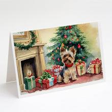Load image into Gallery viewer, Yorkie Christmas Greeting Cards -  Blank Note Cards – 8-Pack of Artist-Designed Cards with Envelopes