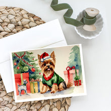 Load image into Gallery viewer, Yorkie Christmas Greeting Cards -  Blank Note Cards – 8-Pack of Artist-Designed Cards with Envelopes