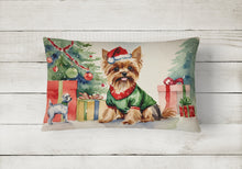 Load image into Gallery viewer, Yorkie Christmas Fabric Decorative Pillow