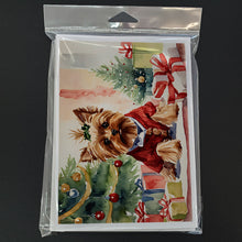 Load image into Gallery viewer, Yorkie Christmas Greeting Cards -  Blank Note Cards – 8-Pack of Artist-Designed Cards with Envelopes