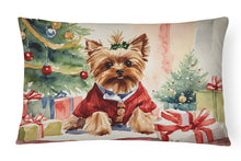 Load image into Gallery viewer, Yorkie Christmas Fabric Decorative Pillow