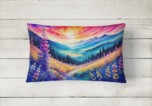 Load image into Gallery viewer, Annual Larkspur in Color Fabric Decorative Pillow